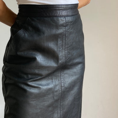 Black leather skirt