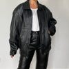 Black Bomber leather jacket