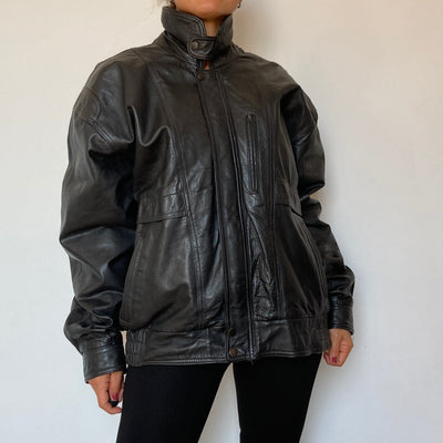 Bomber leather jacket