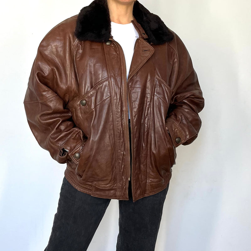 Vintage Aviator Sherpa bomber Jacket