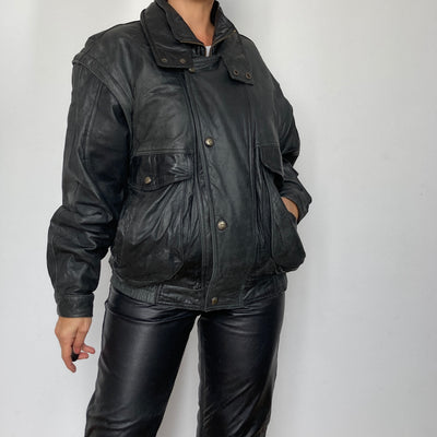 Bomber leather Vest-Jacket