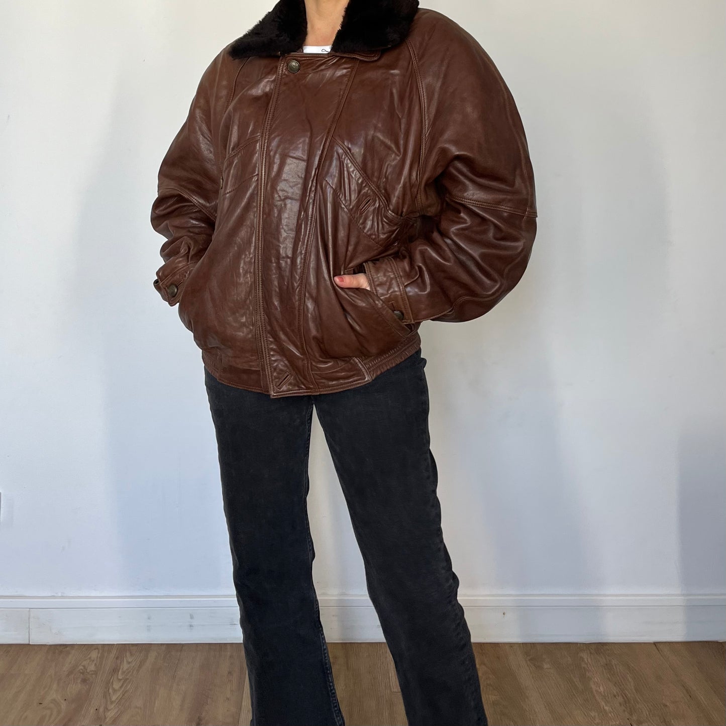 Vintage Aviator Sherpa bomber Jacket