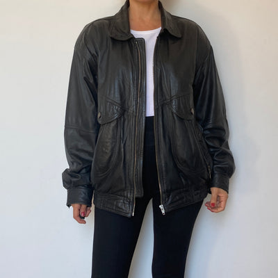 Bomber leather jacket