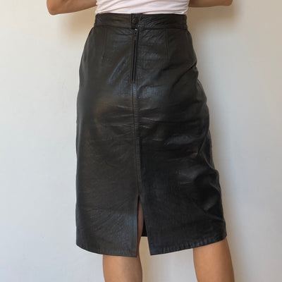 Black leather skirt