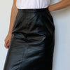 Black leather skirt