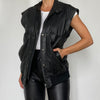 Bomber leather Vest-Jacket