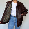 Vintage leather Bomber jacket