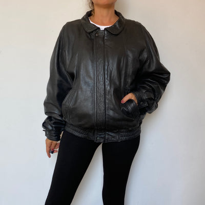 Bomber leather jacket