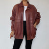 Burgundy Bomber leather jacket