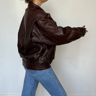 Vintage leather Bomber jacket