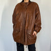 Brown Parka leather jacket