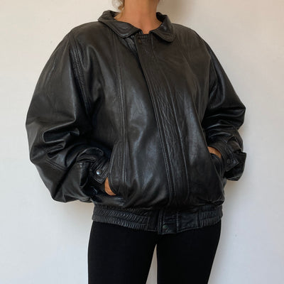 Bomber leather jacket