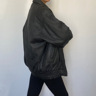 Black Bomber leather jacket