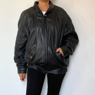 Bomber leather jacket