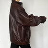 Vintage brown leather Bomber jacket