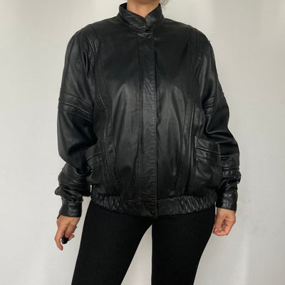 Bomber leather jacket