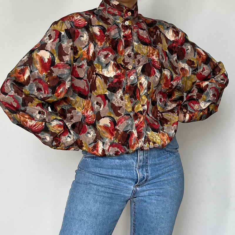 Vintage Abstract floral blouse