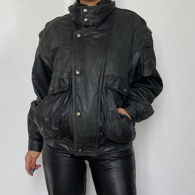 Bomber leather Vest-Jacket