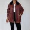 Burgundy Bomber leather jacket