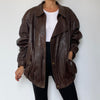 Brown Bomber leather jacket