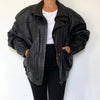 Black Bomber leather jacket