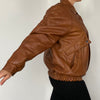 Brown Bomber leather jacket