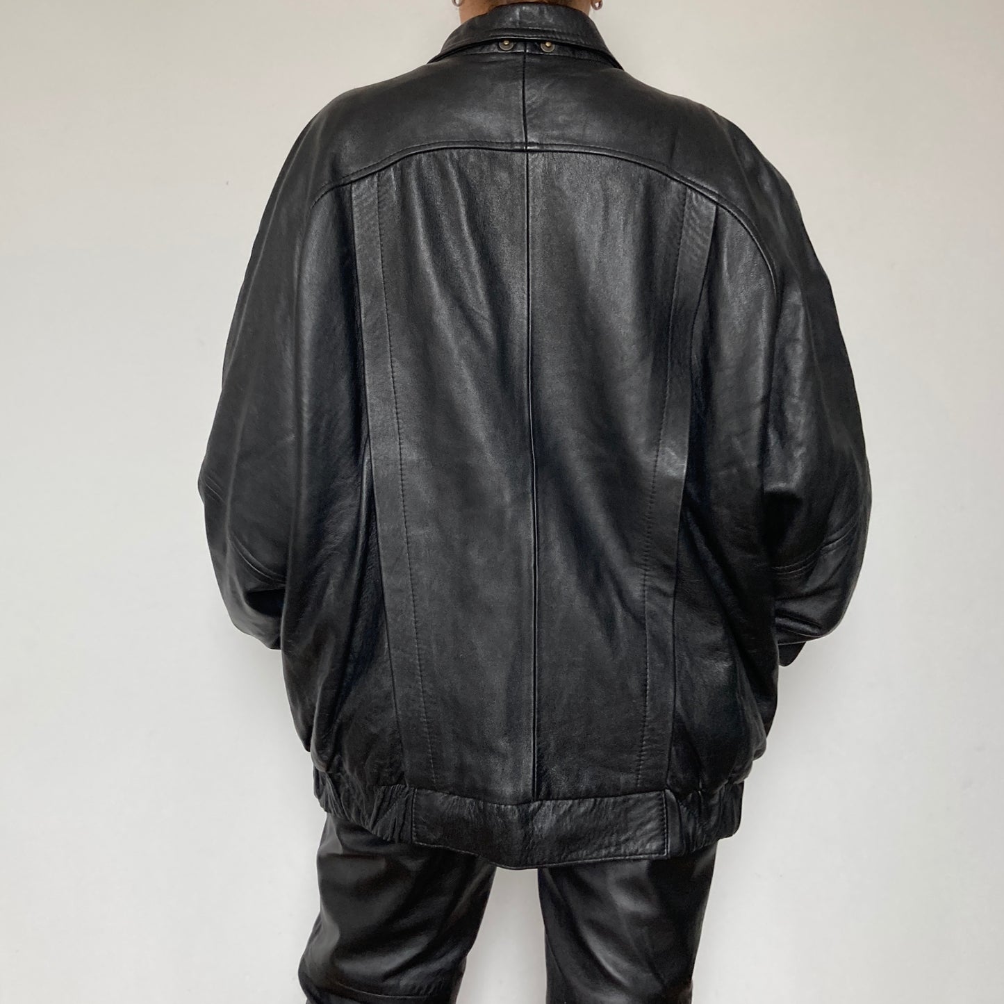 Black Bomber leather jacket