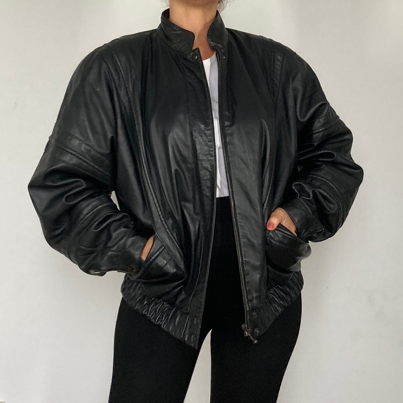 Bomber leather jacket