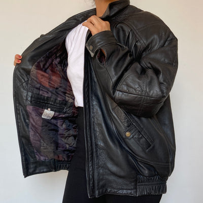 Bomber leather jacket