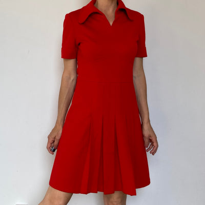 Red Pleated Dress