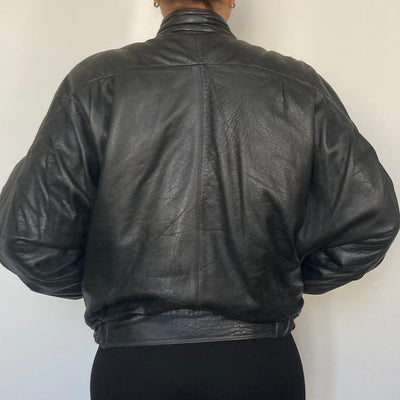 Black Bomber leather jacket