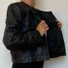 Crop leather jacket