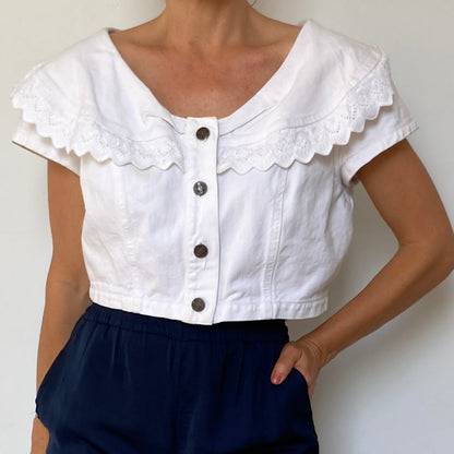Crop denim Shirt Jacket