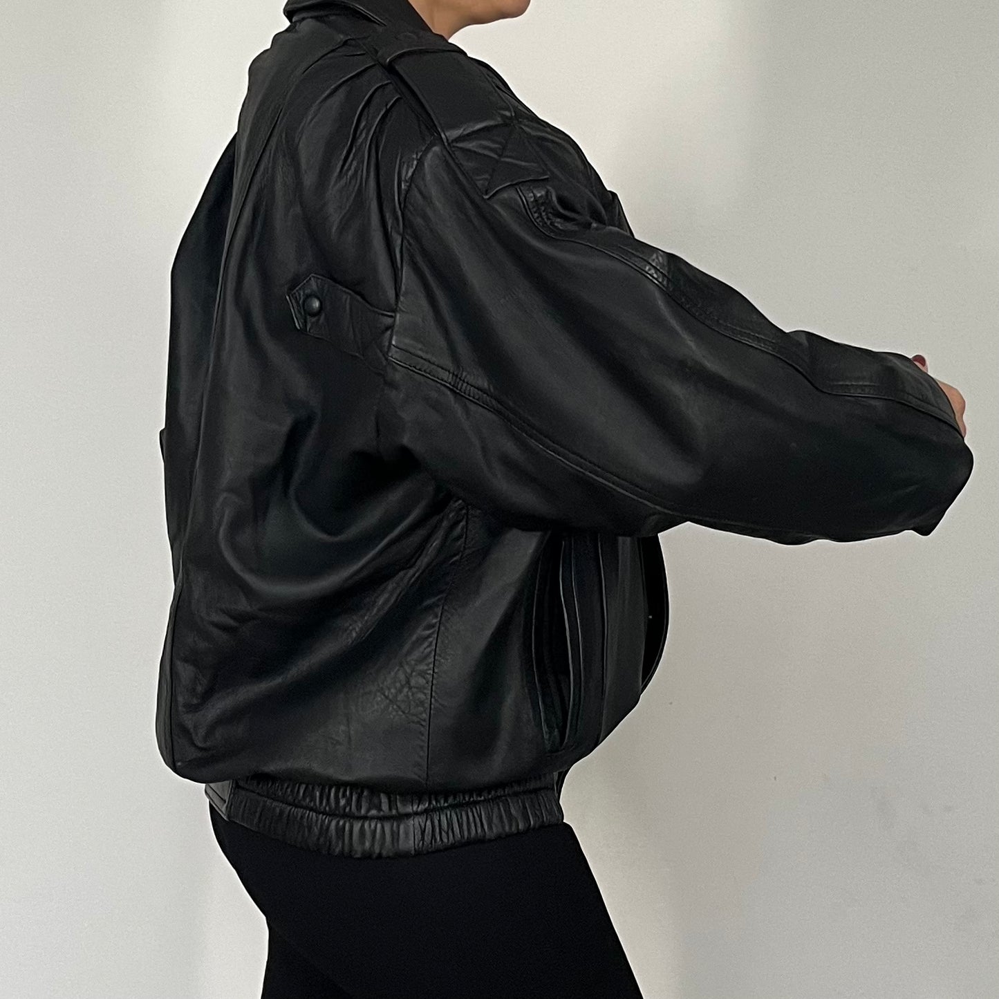 Bomber leather jacket