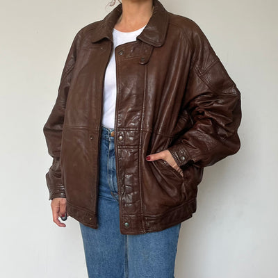 Vintage leather Bomber jacket