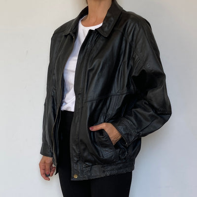 Bomber leather jacket