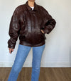 Vintage leather Bomber jacket