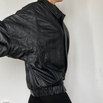 Black Bomber leather jacket