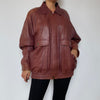 Burgundy Bomber leather jacket