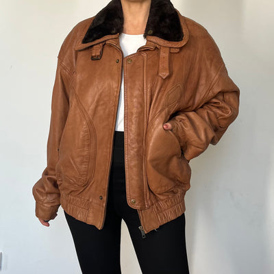 Aviator brown Bomber jacket