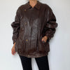 Brown Bomber leather jacket