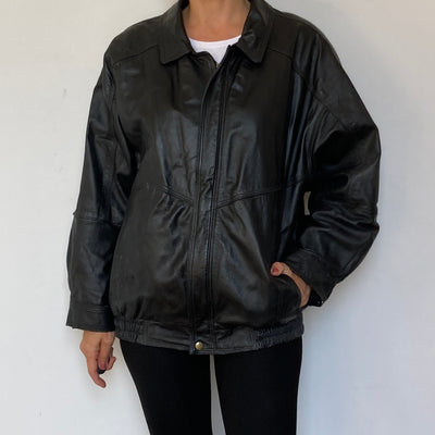 Bomber leather jacket