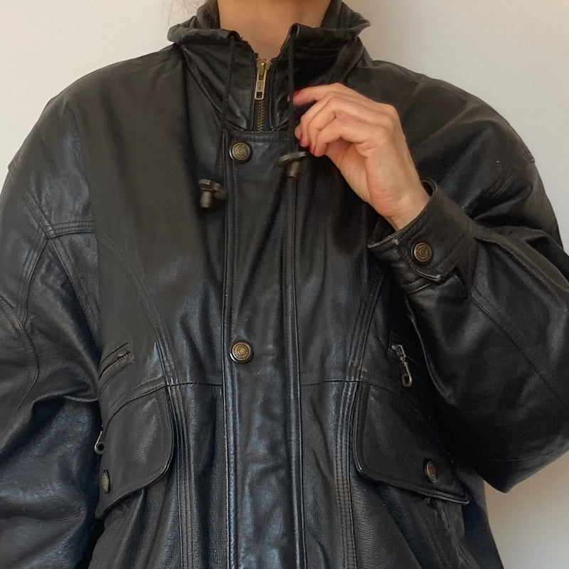 Bomber leather jacket