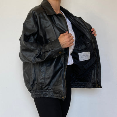 Bomber leather jacket