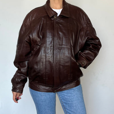 Vintage leather Bomber jacket