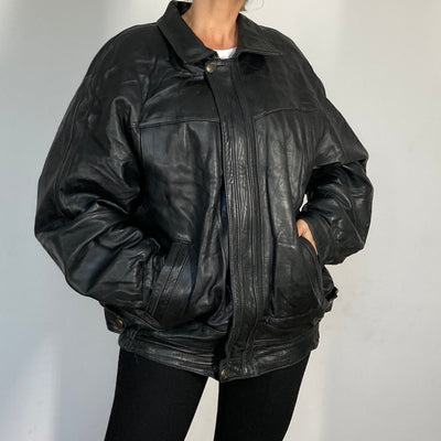 Bomber leather jacket