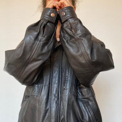 Bomber leather jacket