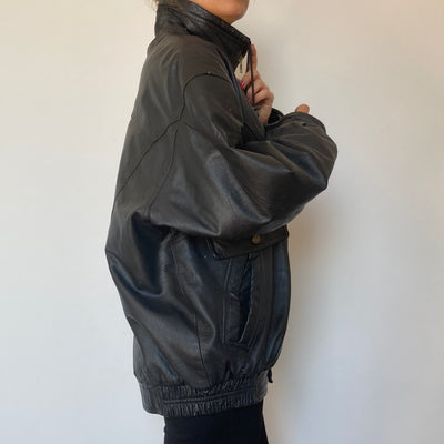 Bomber leather jacket