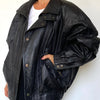 Black Bomber leather jacket