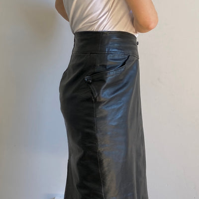 Black leather skirt